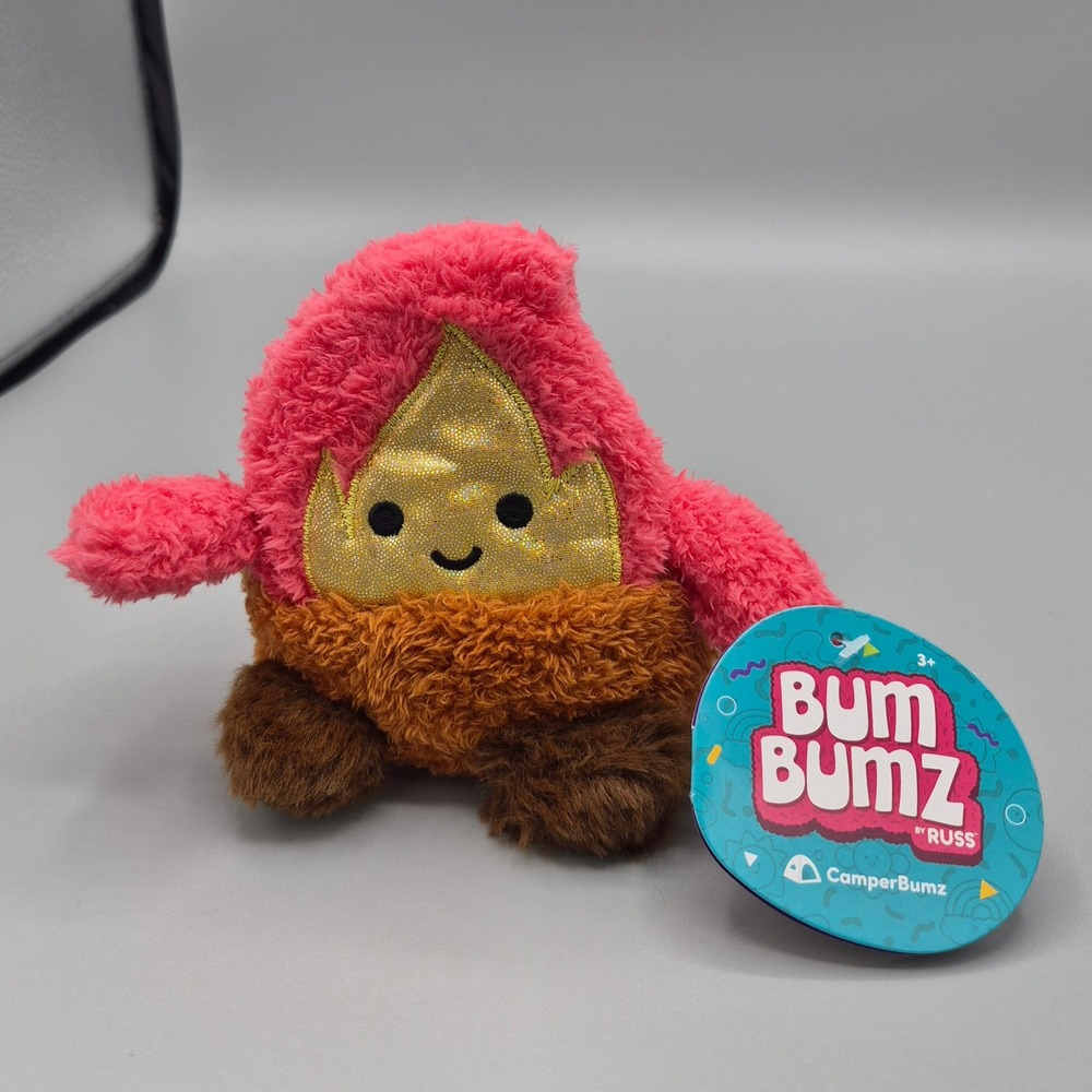 BumBumz by Russ CamperBumz Fire Pit Plush BBZ5-74 Pink Gold Glitter NWT 4.5 inch